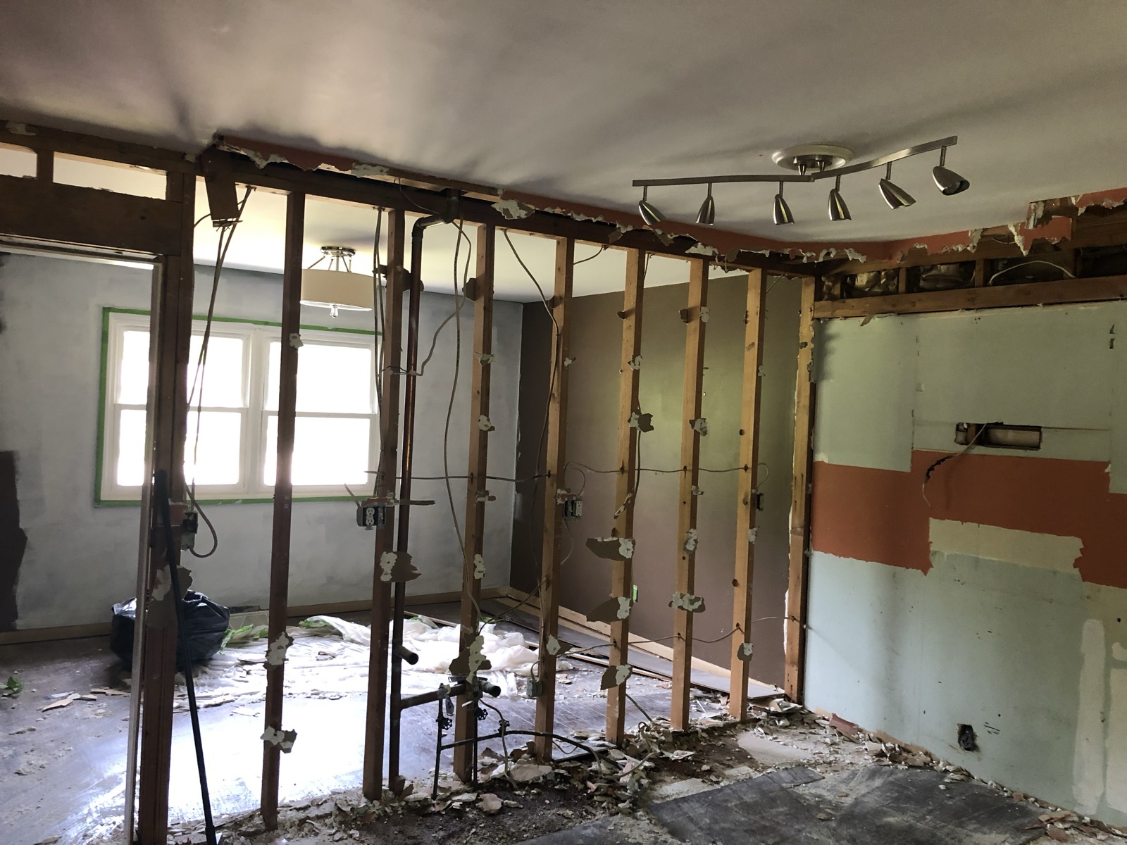 Mid-construction after removing a load-bearing wall